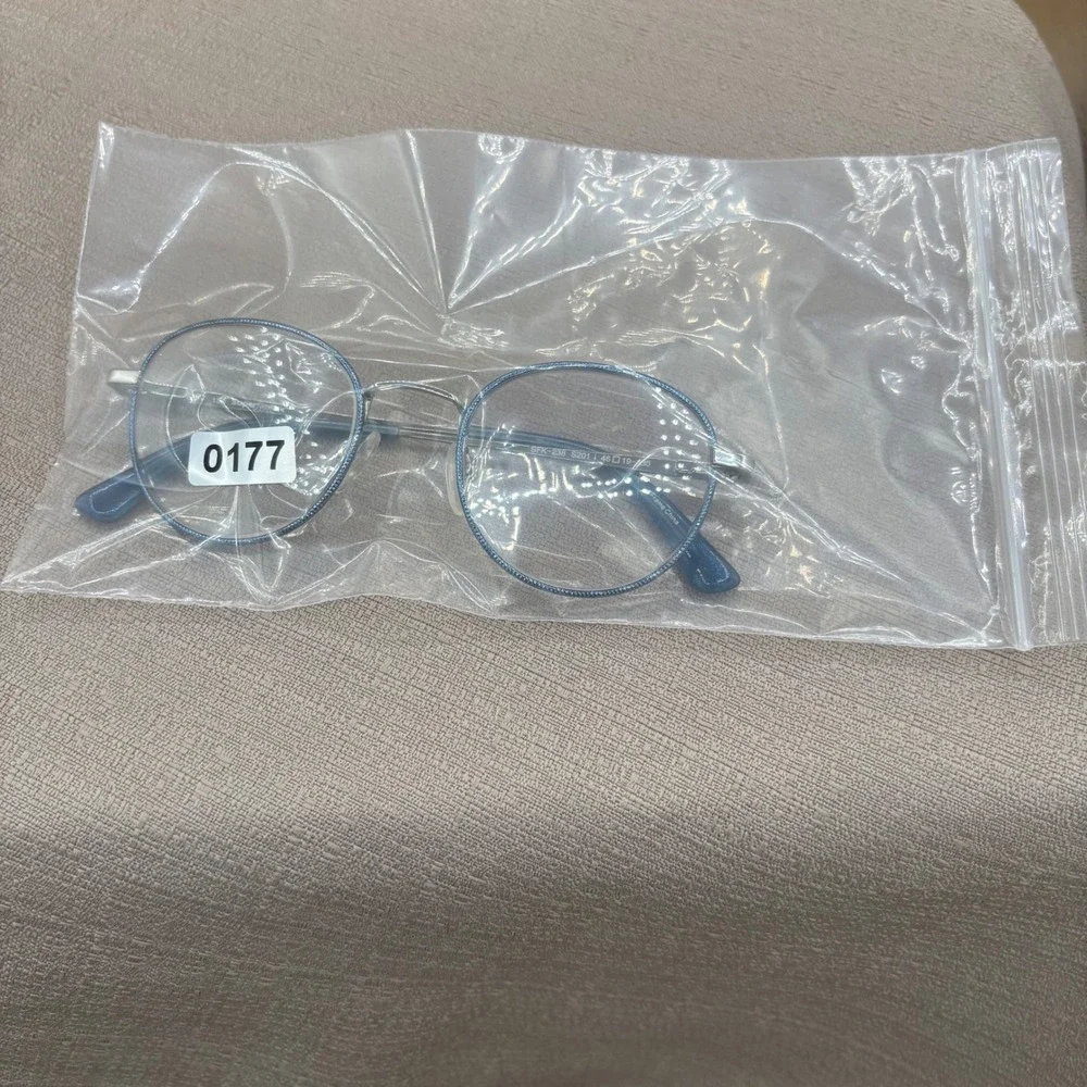 Superflex Kids SFK-238 Blue Glitter Silver Round Eyeglasses Frames 46-19-130